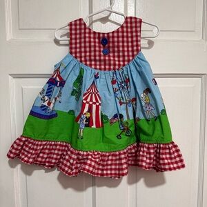 18 Month Girls USA Fourth of July Sleeveless Dress Red White Blue Summer